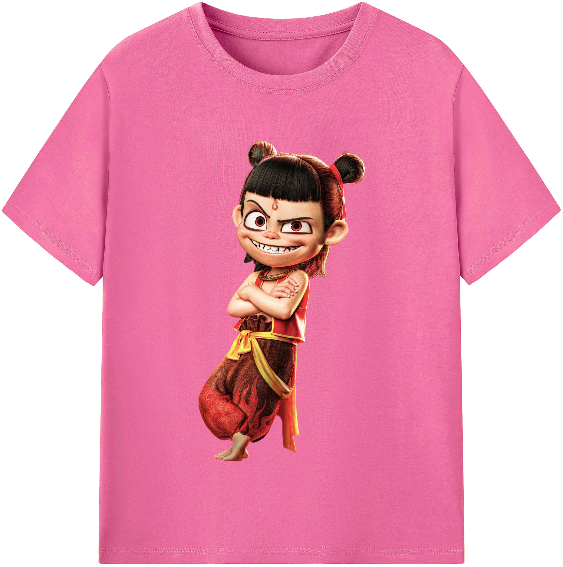 （画像用） Ne Zha 2 ナタ 魔童の大暴れ レディースカジュアルプリントTシャツ（綿100％）